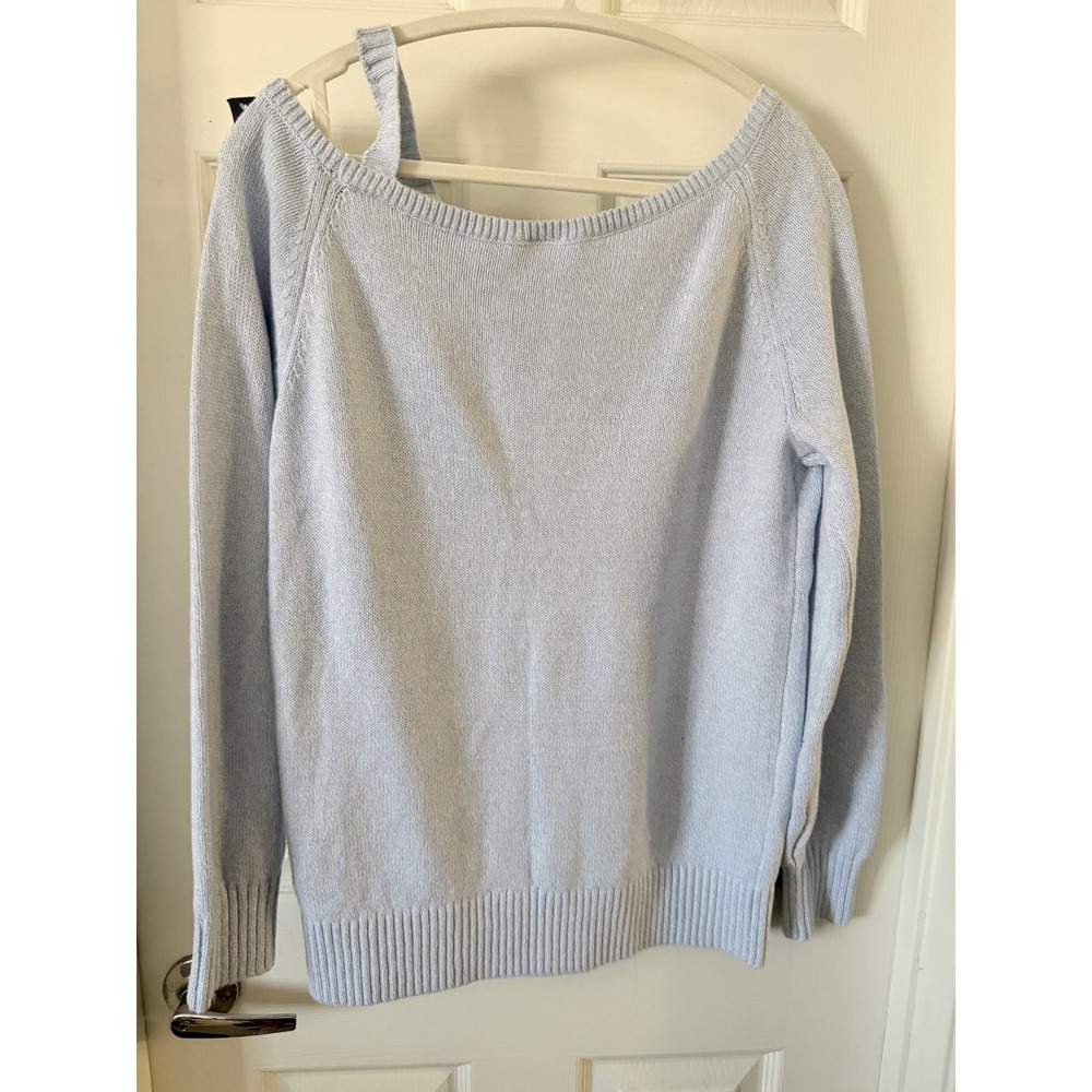 Abercrombie Kids Light Blue Cold Shoulder Knit Sweater 15/16 NWT - Picture 4 of 4